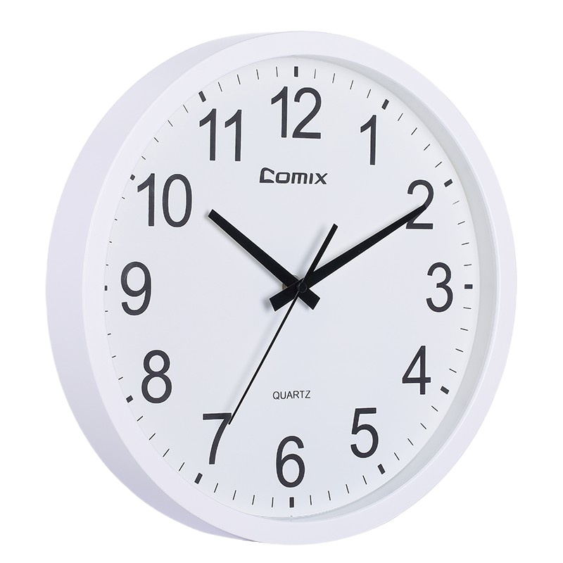 齐心挂钟时尚创意客厅钟表 静音简约石英钟黑色白色 挂钟L820黑色 挂钟/个
