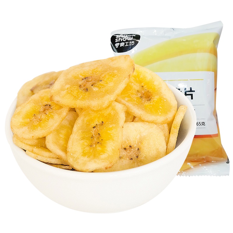 [零食工坊_香蕉脆片65g]国产网红休闲零食特产蜜饯水果干香蕉片芭蕉干袋装