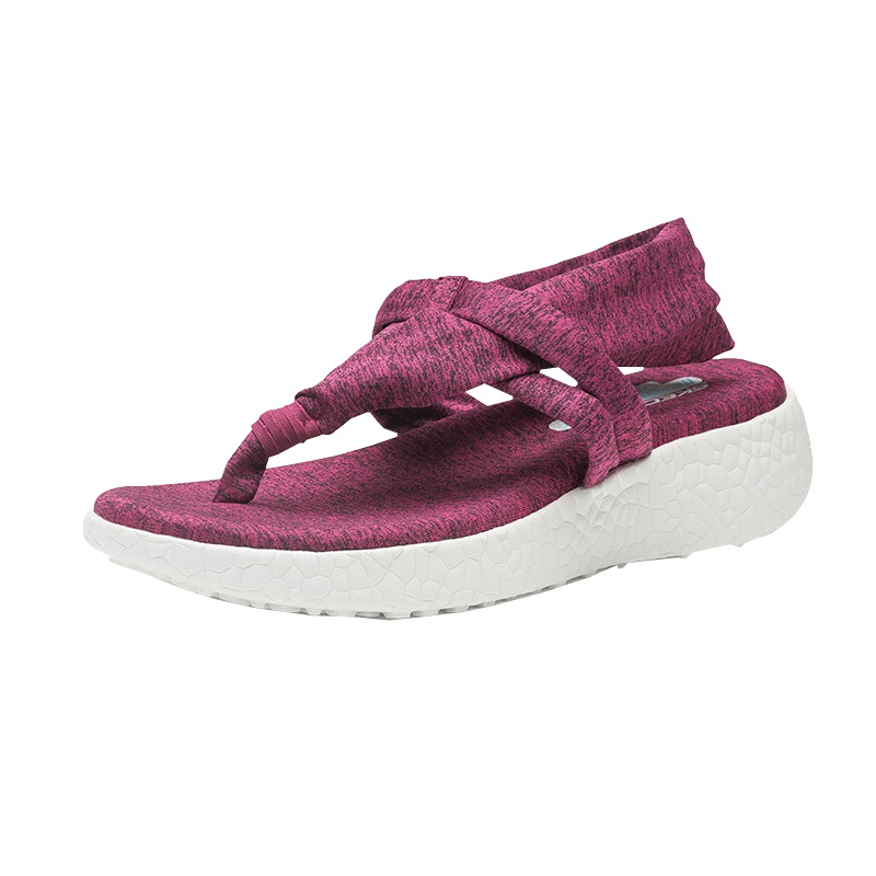 skechers斯凯奇夹趾松糕底拖鞋弹力布波西米亚凉鞋 38598