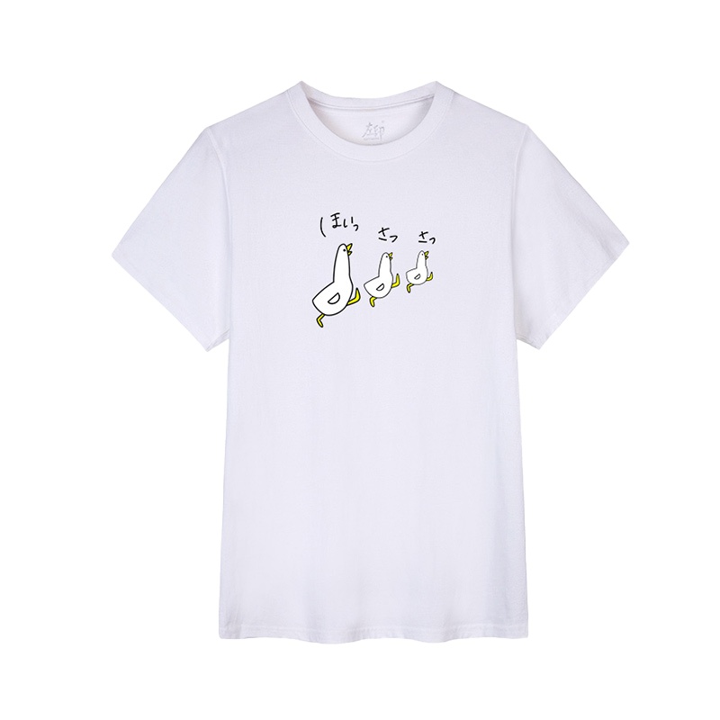 拓路者2020夏季小黄鸭子印花纯棉宽松青年学生男士休闲短袖T恤