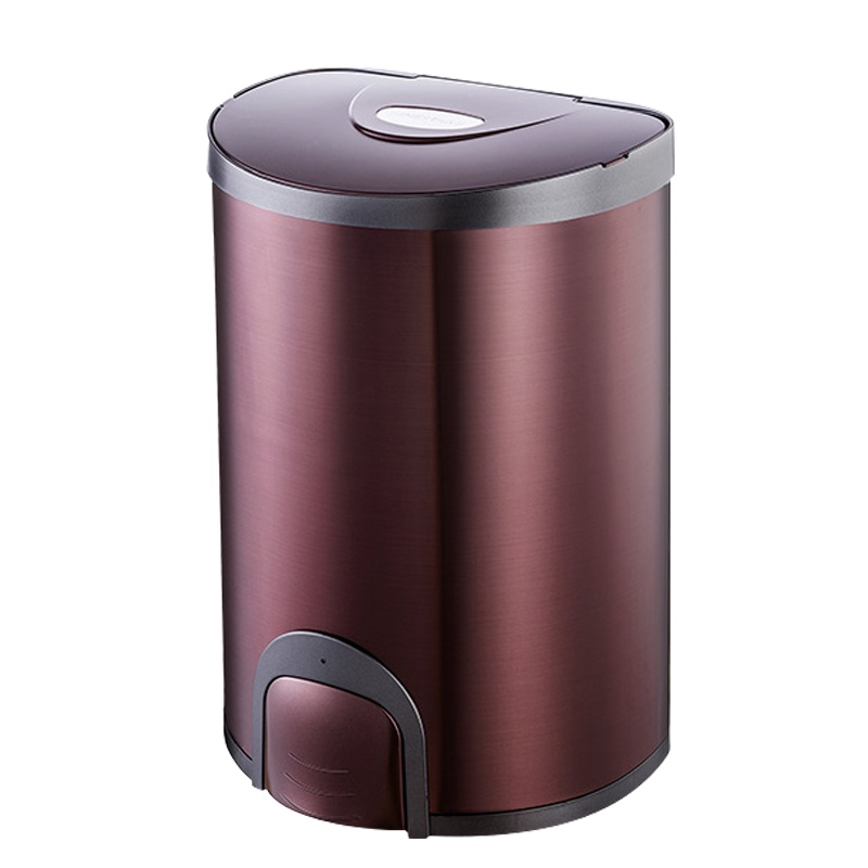 NST/纳仕达 15L玫瑰金色大号家庭不锈钢智能电子轻触垃圾桶 厨房电动轻触式