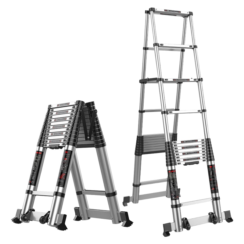 冀金浩JIJINHAO铝人字伸缩梯RZ-51(家用工程登高作业便携)5.1+5.1米加强型