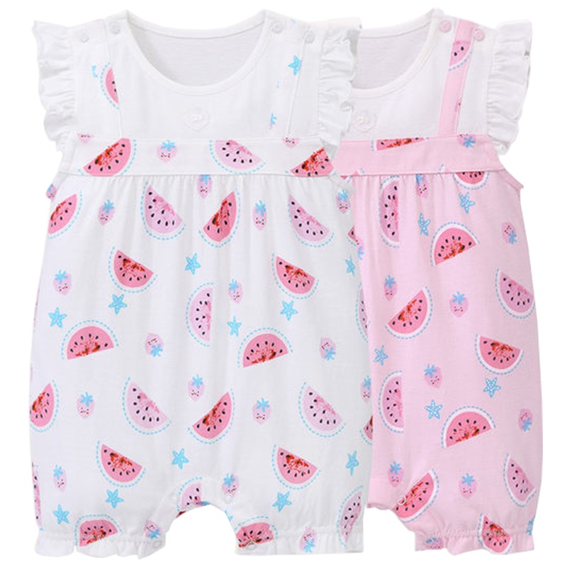 丽婴房童装女宝宝纯棉甜美连体衣婴幼儿柔软舒适连身装2020夏新款