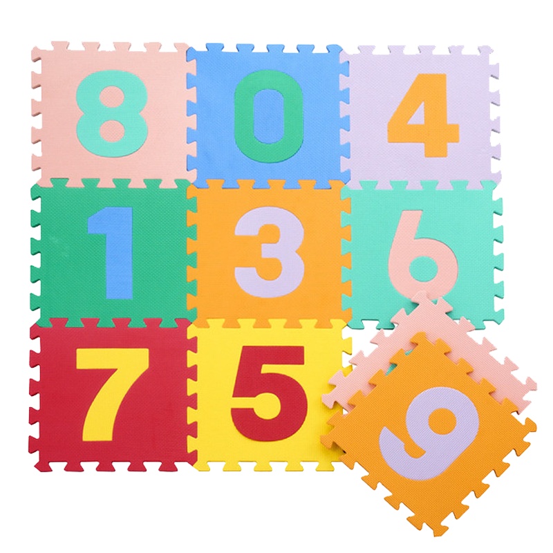 [苏宁自营]明德 环保无味益智拼图爬爬垫/爬行垫/拼接垫 数字图案30*30*1CM(10片装)