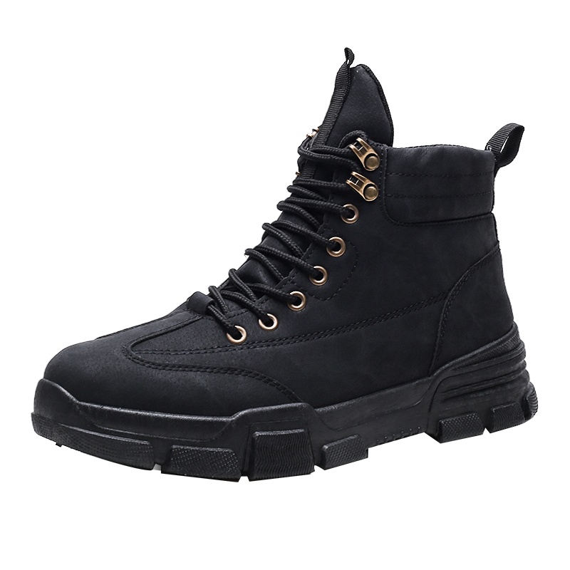 羊骑士2020男士马丁靴男鞋秋冬高帮鞋马丁鞋工装高帮潮靴英伦风男士百搭男鞋