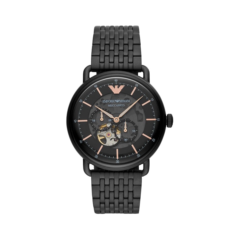 阿玛尼(EMPORIO.ARMANI)手表全自动镂空宋威龙同款时尚机械表男士腕表AR60025