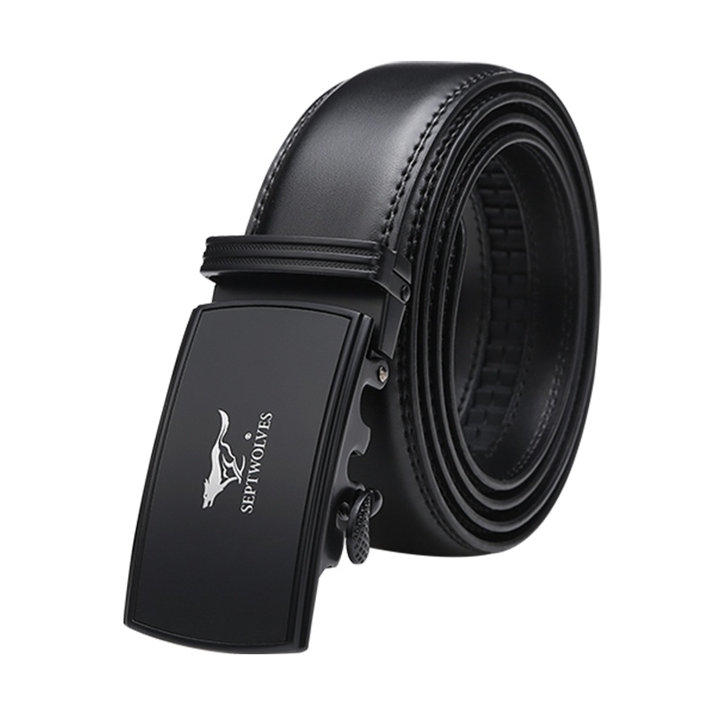 七匹狼(SEPTWOLVES)男士皮带 时尚商务牛皮中青年腰带自动扣休闲裤带 精美礼盒送礼自用送父亲送男友生日礼物