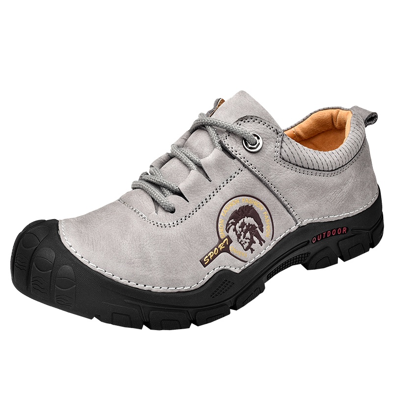 YIBULUOTUO南墅登山鞋百搭真皮运动鞋户外登山休闲鞋防水旅游鞋皮鞋爸爸鞋