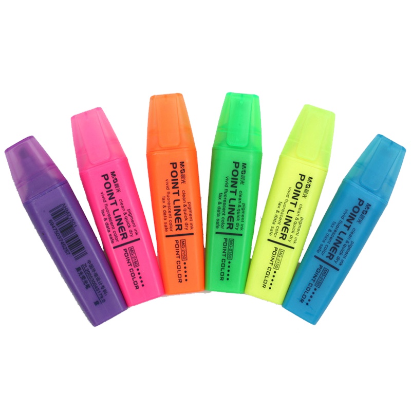 晨光(M&G)2150大容量荧光笔醒目标记笔多彩荧光笔 记号笔 无味彩色笔 学生用彩色涂鸦笔粗划重点背书神器做笔记专用
