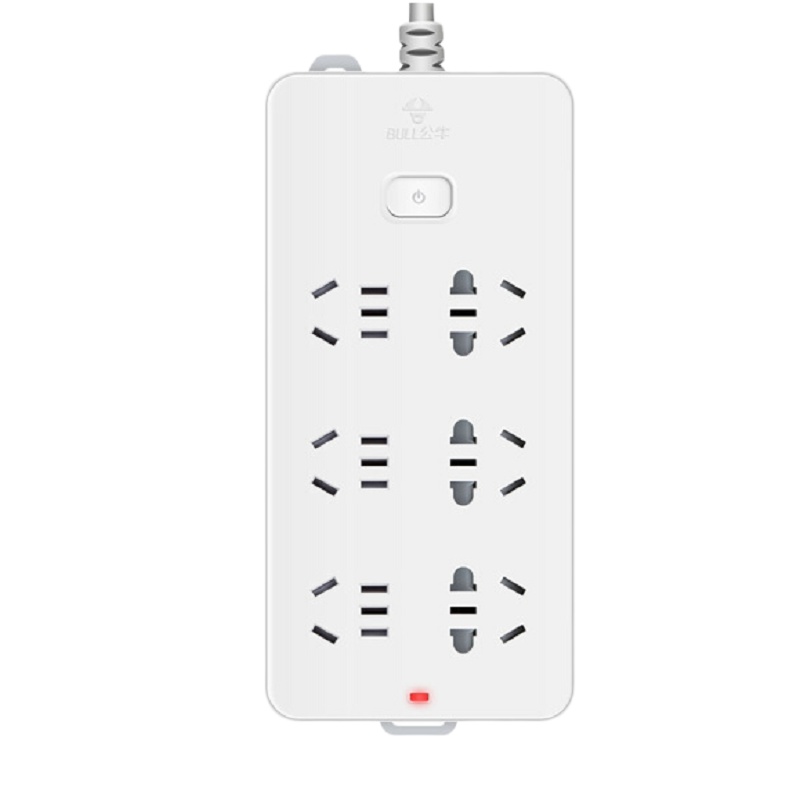 公牛 插座/插线板/插排/排插/接线板/拖线板 6位总控全长5米 GN-109K