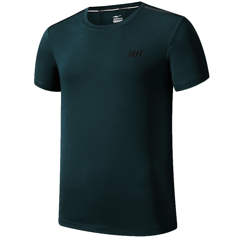 鸿星尓克男子运动服2019夏新款男子修身百搭运动T恤休闲舒适短T