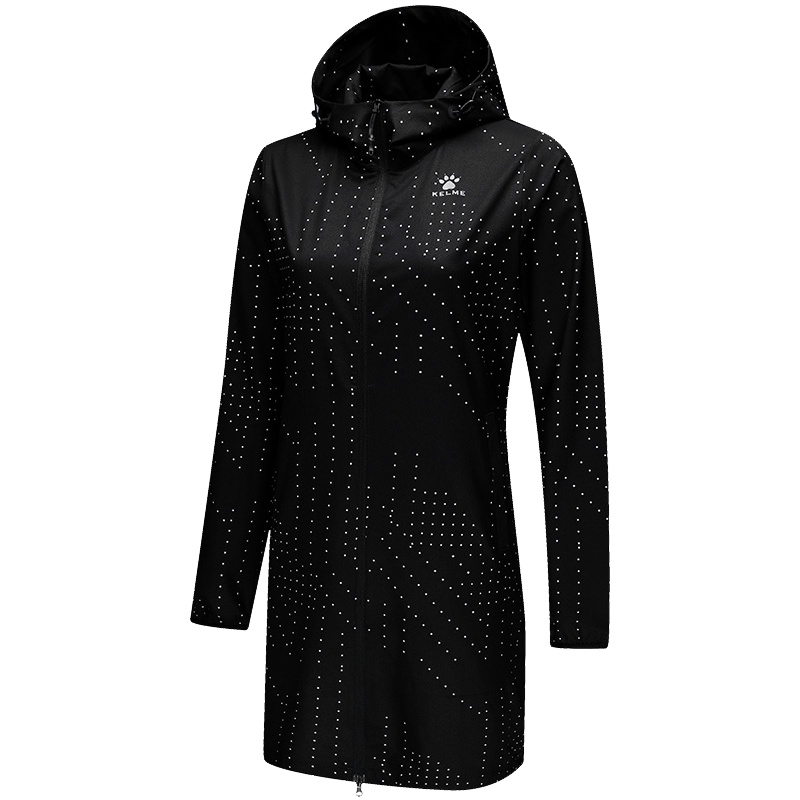 KELME/卡尔美 春秋百搭运动外套女连帽中长款休闲轻薄户外防风衣