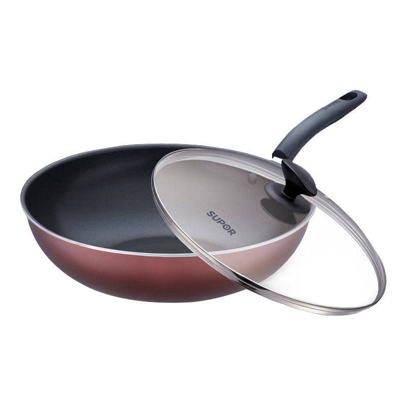 苏泊尔(SUPOR) 炫彩易洁不粘炒锅家用炒锅炒菜锅优质铝合金基材导磁复合底不粘易清洗 NC30F4 30CM无副把手