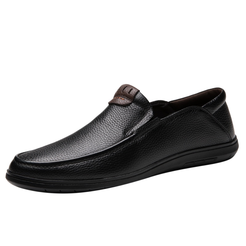 Rock Fairwhale洛克华菲男鞋夏季透气男式皮鞋豆豆鞋男士真皮软底软皮商务休闲鞋英伦潮