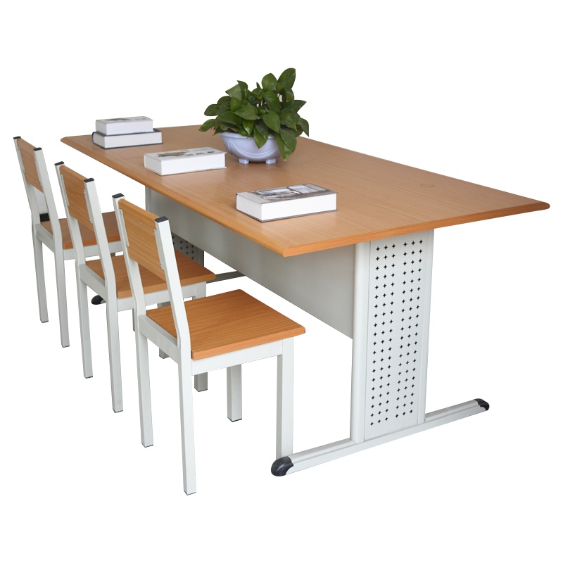 东升顺学校图书馆阅览室桌椅书店会议室培训阅读桌钢木学生桌学生椅[工厂现做 7天内发货]