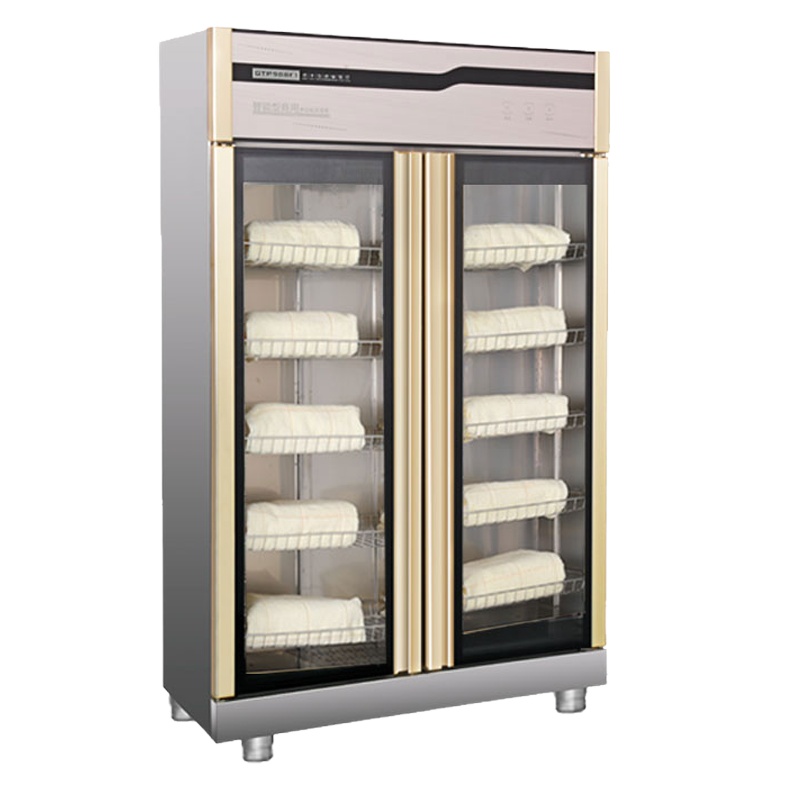 而派智能触屏毛巾消毒消毒柜商用 理发店美容院会所桑拿沐足城低温红外线紫外线臭氧消毒柜 床单衣物拖鞋双门不锈钢