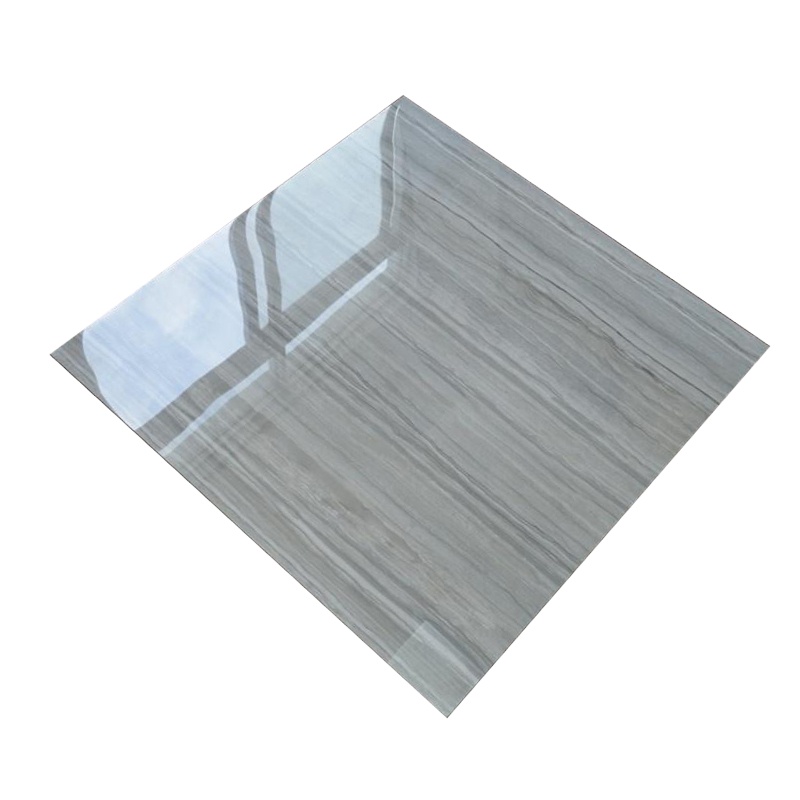 全抛釉卧室防滑地板砖 灰木纹瓷砖800x800mm