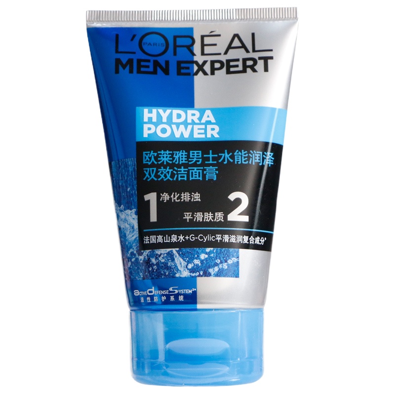 欧莱雅(LOREAL)男士水能润泽双效洁面膏100ml