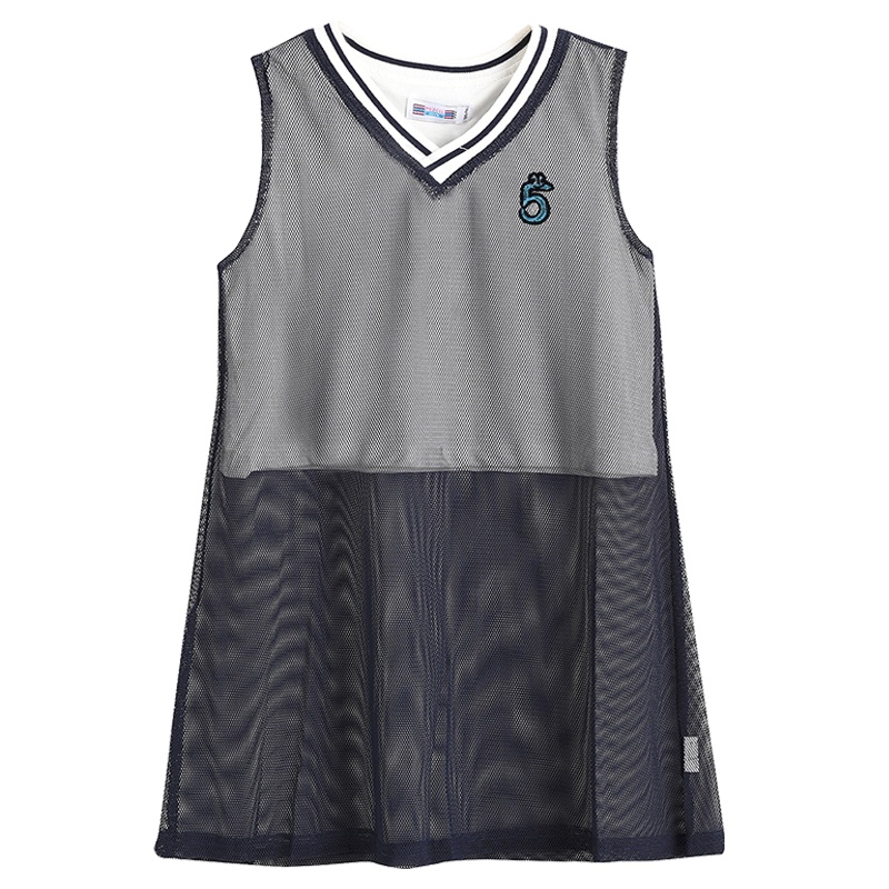 铅笔俱乐部童装2020夏装新款女童V领背心中大童长T恤儿童无袖T恤