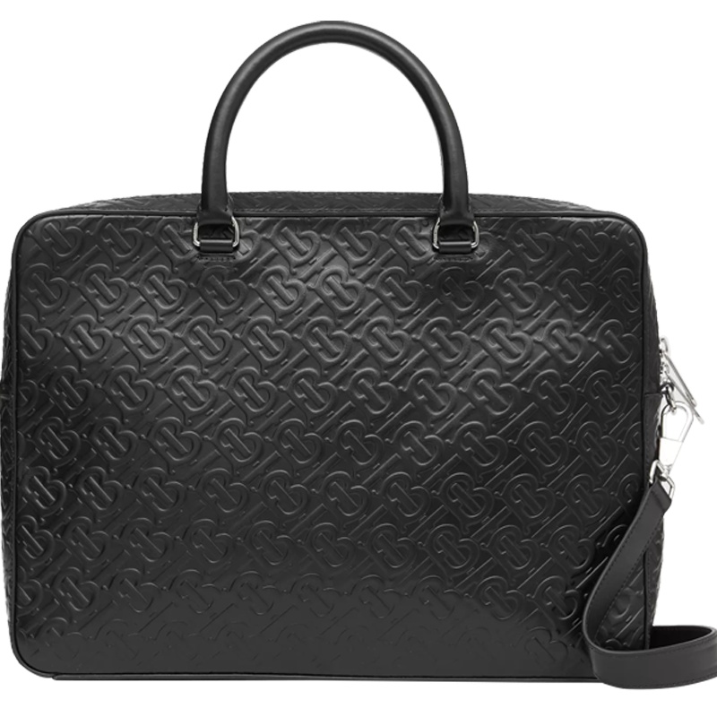 预订 BURBERRY 博柏利 专属标识皮革公文包 单肩包 手提包8014391
