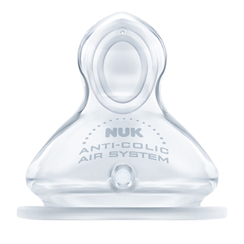 NUK宽口硅胶奶嘴(中圆孔,适合0-6个月婴儿用) 特惠价