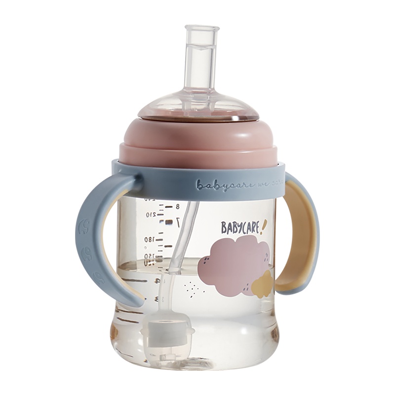 babycare3.0成长奶瓶ppsu耐摔防胀气 新生婴儿奶瓶吸管大宝宝安伯灰240ml(直饮款)