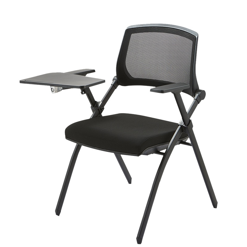 质凡培训椅黑色折叠椅会议椅培训机构办公椅透气网椅简约靠背椅
