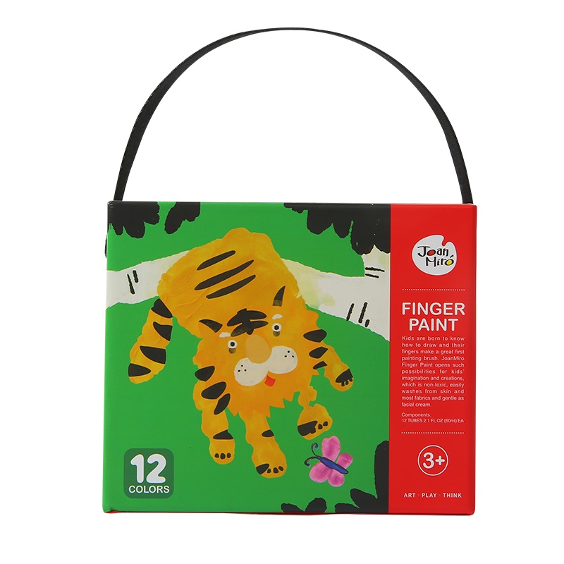 Joan Miro美乐童年 儿童手指画颜料无毒可水洗宝宝手指印画册绘画水彩颜料套装缤纷12色 通用款