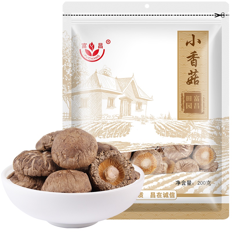 富昌小香菇200g 蘑菇菌菇福建古田珍珠菇 山珍南北干货