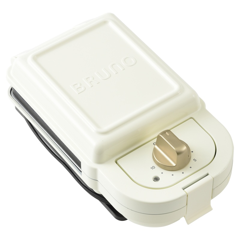 日本BRUNO轻食烹饪机mini珍珠白标配(三明治盘x2)+鲷鱼烧+华夫饼烤盘+果挞烤盘+蛋糕烤盘 家用早餐机