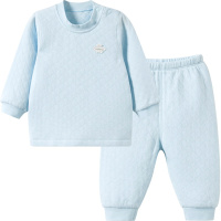 哈贝比（happyB）婴儿纯棉套装男女宝宝内衣春秋幼儿长袖儿童肩开圆领