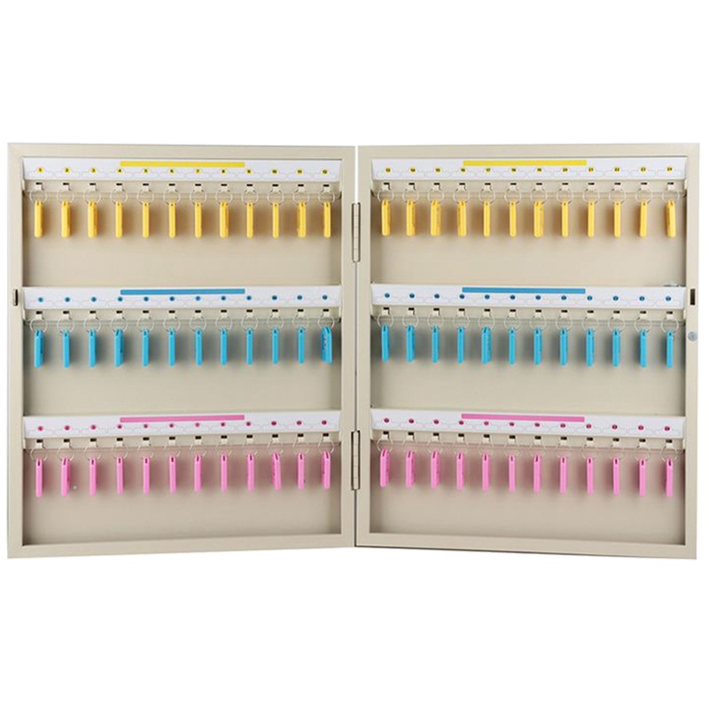 得力(deli)9324钥匙管理箱 72位米黄(只)金属钥匙柜含钥匙牌 壁挂式汽车钥匙管理箱子 锁匙收纳盒 门锁壁挂箱