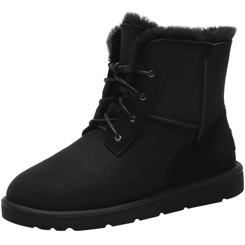 JUMBO简帛秋冬新品澳洲羊皮毛一体雪地靴马丁男靴绑带保暖2310