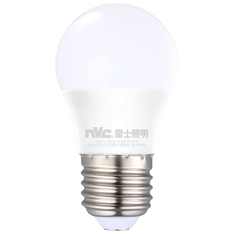 雷士照明(NVC)LED灯泡LED光源 3瓦(0-5W)E27大螺口球泡灯高亮照明螺旋家用光源节能灯