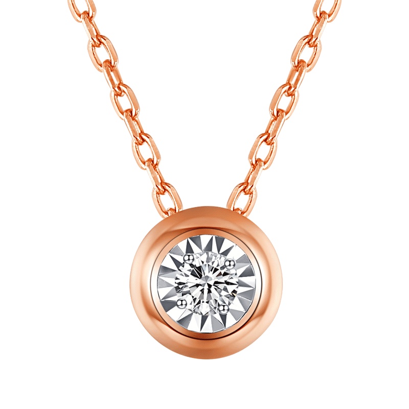 喜钻 【泡泡系列】18K金泡泡钻石项坠明星同款锁骨链钻石吊坠/钻石项链