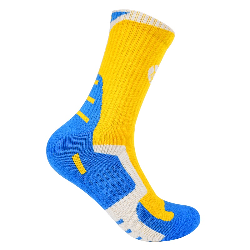 狂迷篮球袜黄色中筒缓震透气吸汗防臭加厚防滑专业运动袜子男女