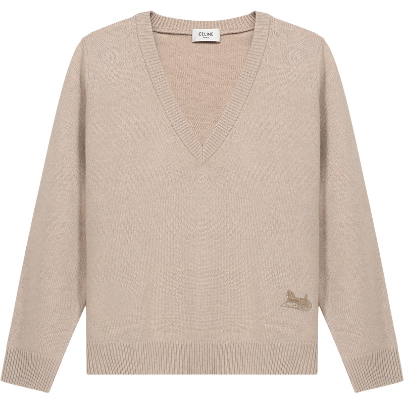 CELINE 赛琳 女士 山羊绒V领长袖针织衫套头衫2A11K152I