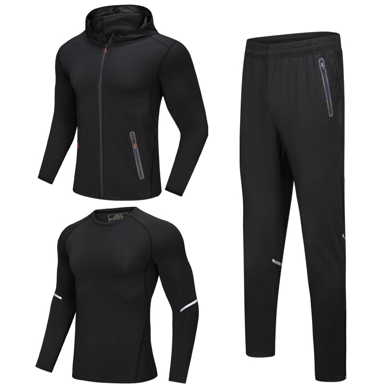 木林森(MULINSEN)男士运动套装男健身房训练紧身速干篮球服跑步服速干衣裤套装