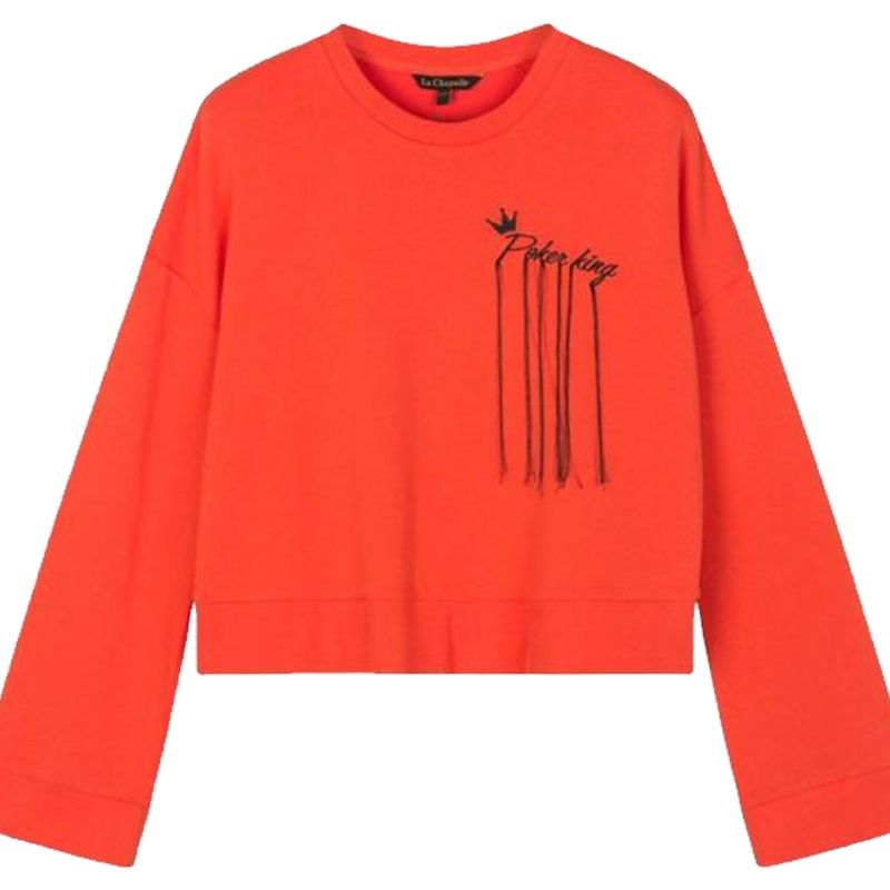 【热卖】短款卫衣女宽松韩版套头bf风2019秋冬新款纯色圆领潮上衣喇叭袖10014578