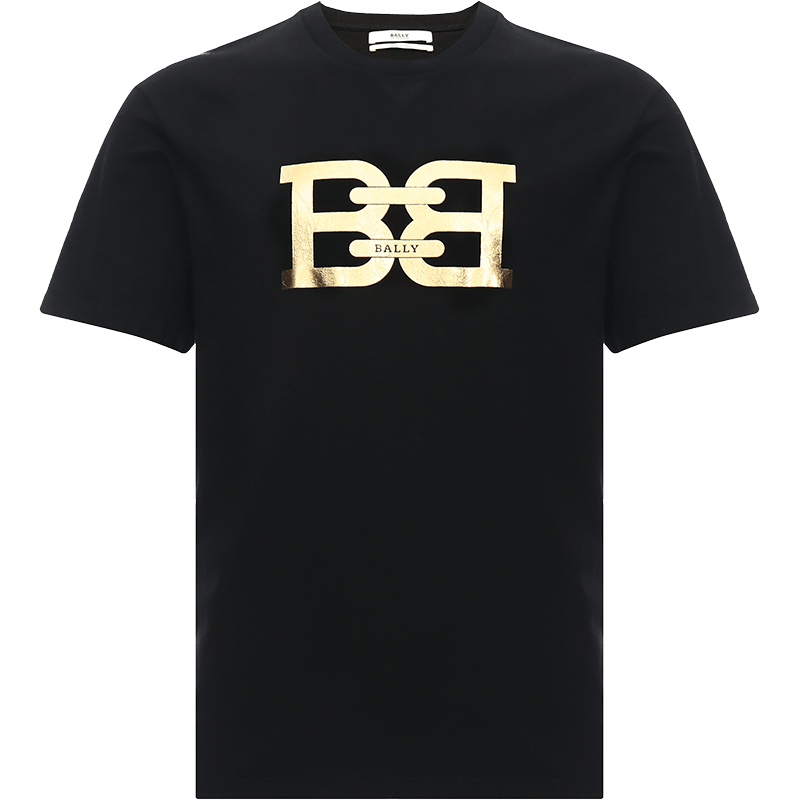 BALLY 巴利 男士 B-Chain金箔印花棉质圆领短袖T恤 M5BA634F 7S260