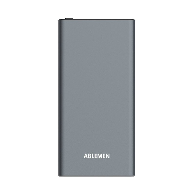 爱搏儿(ABLEMEN)超薄10000毫安 移动电源/充电宝 聚合物移动电源 双输出/双输入 太空灰(新版)