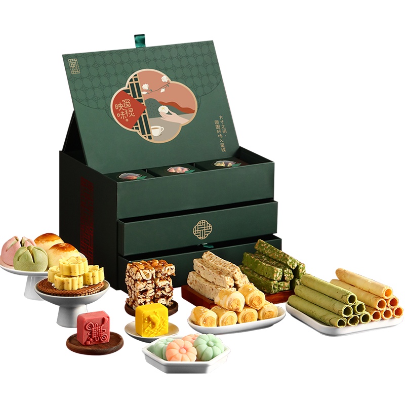 yotime悠享时糕点礼盒1378g绿豆糕荷花酥香脆薄脆蛋卷春节年货送伴手礼