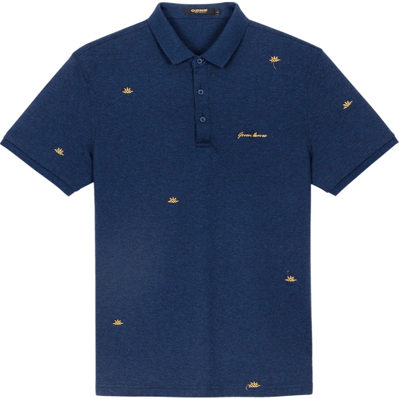 千纸鹤男装纯棉短袖T恤男polo衫2020夏季新款刺绣翻领上衣男25303