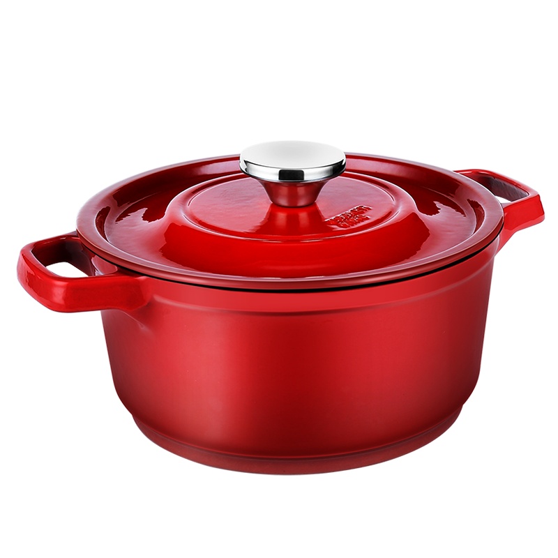 炊大皇(COOKER KING)珐琅锅铸铁锅 铁器世家五号酒红色24cm T24CTQ5 电磁炉燃气不粘汤锅