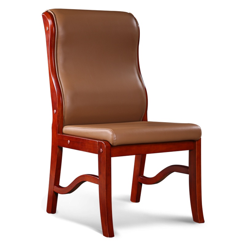 [红心家居]会议椅实木培训椅皮椅会议室椅子现代中式员工座椅