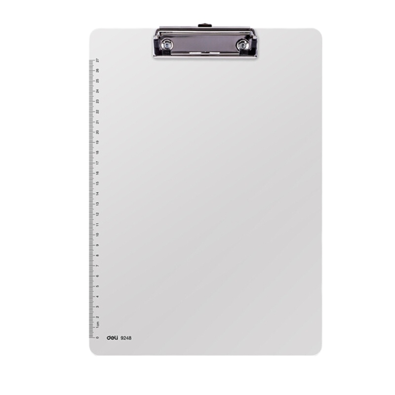 得力 书写板夹 办公用品A4/A5文件夹板 夹纸板 写字板夹 垫板 A5塑料平夹 白色 9248