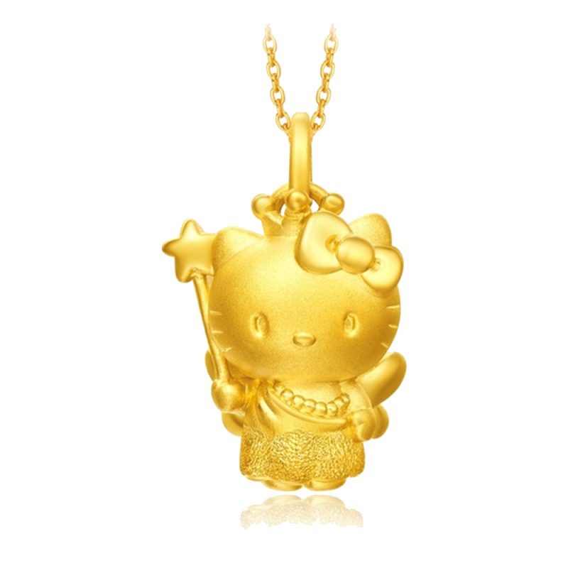 周大福珠宝Hello Kitty凯蒂猫足金黄金吊坠R16840