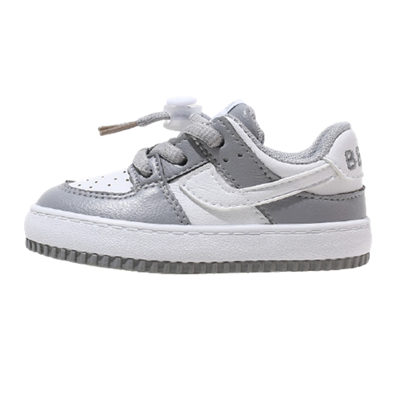 芭芭鸭儿童学步鞋宝宝鞋男童软底休闲鞋女童板鞋影子灰球鞋