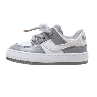 芭芭鸭儿童学步鞋宝宝鞋男童软底休闲鞋女童板鞋影子灰球鞋