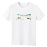 雅鹿男装夏季时尚字母印花百搭透气纯棉圆领短袖YLZYLT180192